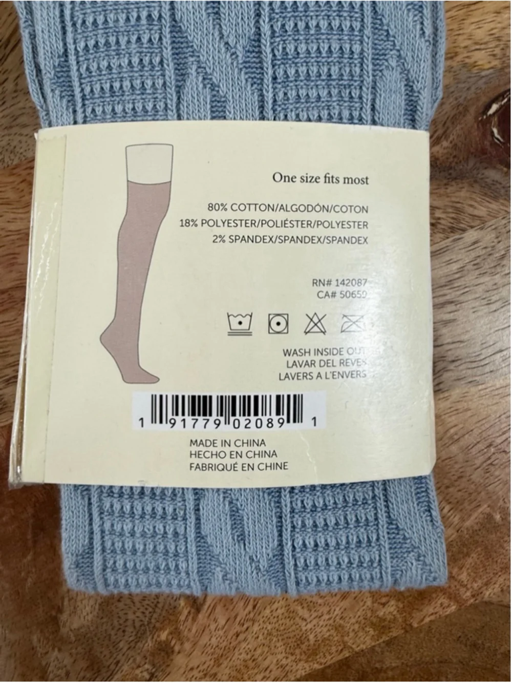 Women's Simply Noelle Light Blue Tall Socks One Size